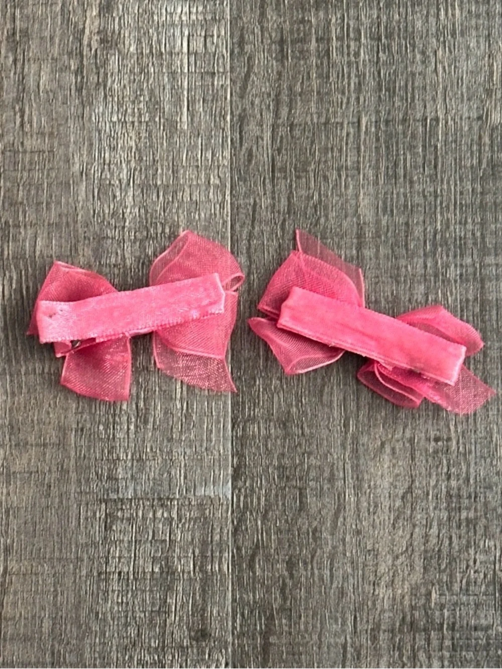 💞 Set of 2 Pink Tulle Hair Bow Hair Clips